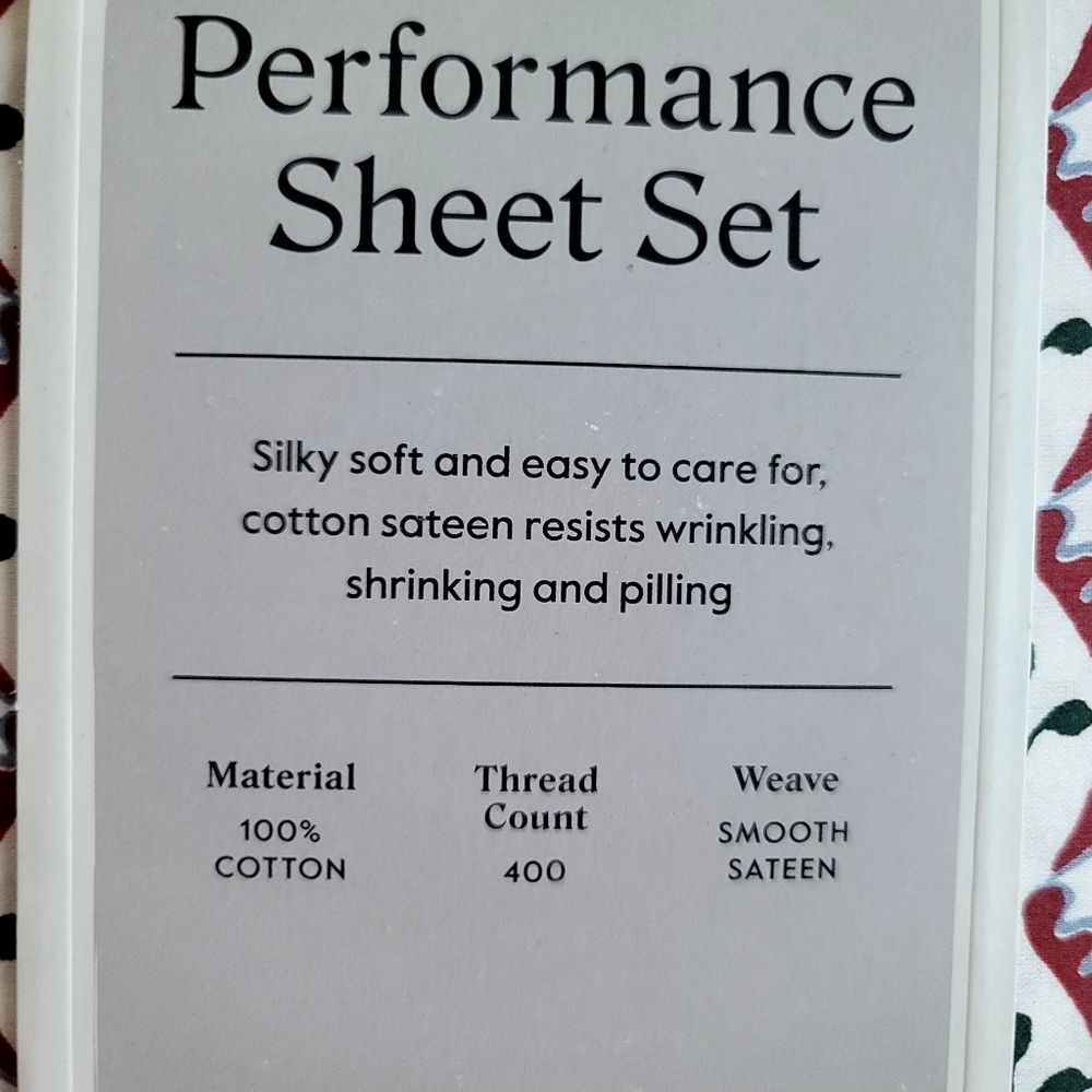 New Threshold Full Woodlock Leaf Performance Sheet Set 400 Thread Count. - Picture 11 of 15